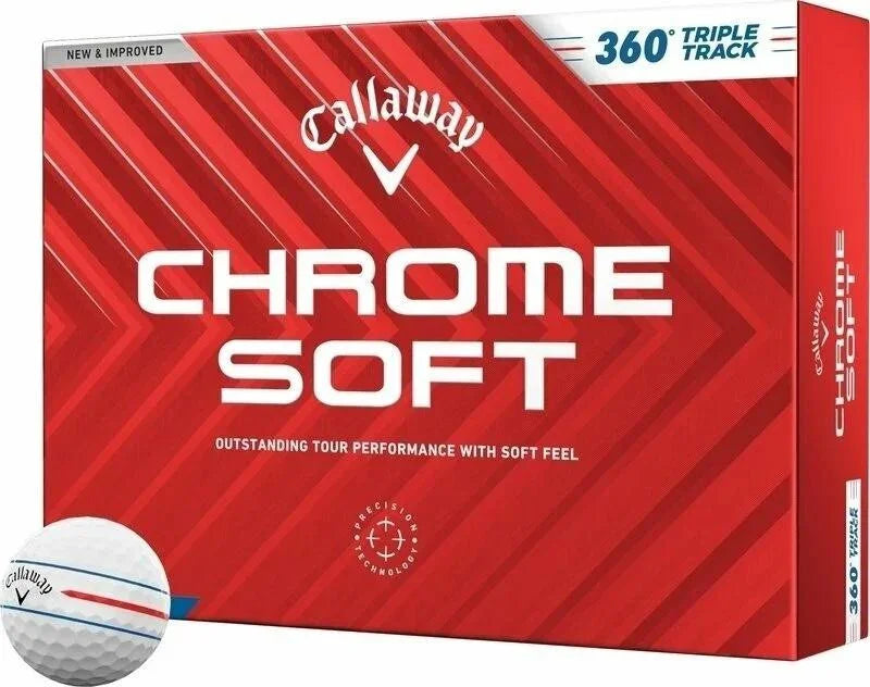 Callaway Piłki Golfowe Chrome Soft 360 Triple Track Białe, 12 sztuk - Epic Golf