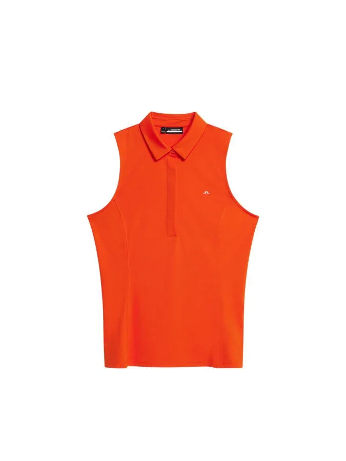 J.Lindeberg Dena Sleeveless Top Tangerine Tango - Epic Golf