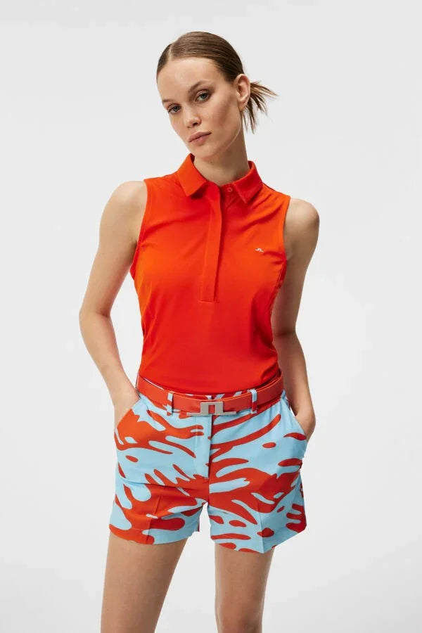 J.Lindeberg Dena Sleeveless Top Tangerine Tango - Epic Golf