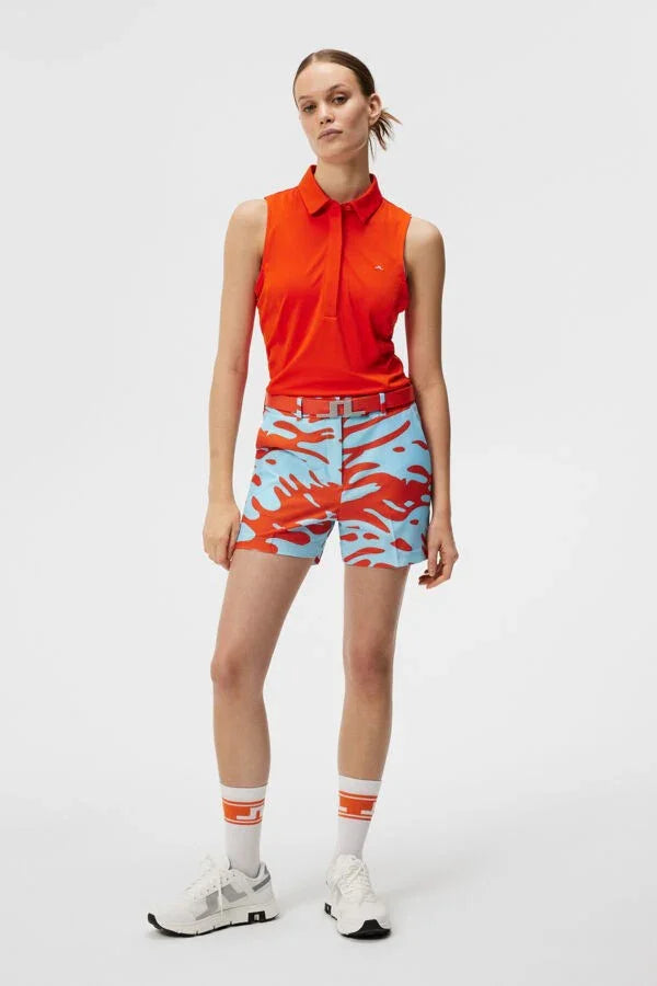 J.Lindeberg Dena Sleeveless Top Tangerine Tango - Epic Golf