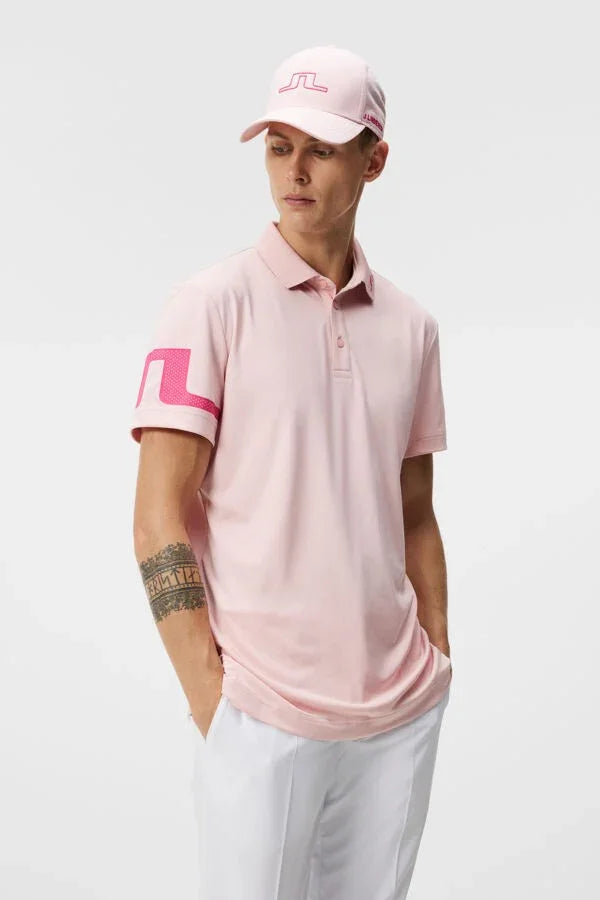 J.Lindeberg Heath Regular Fit Polo Powder Pink - Epic Golf