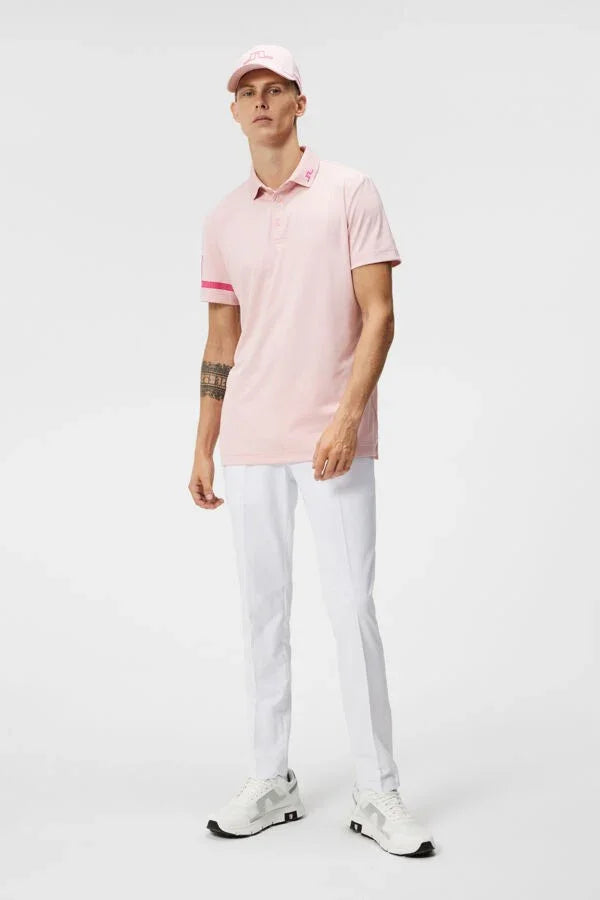 J.Lindeberg Heath Regular Fit Polo Powder Pink - Epic Golf