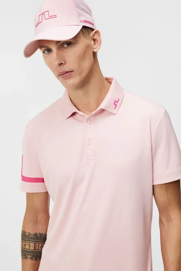 J.Lindeberg Heath Regular Fit Polo Powder Pink - Epic Golf