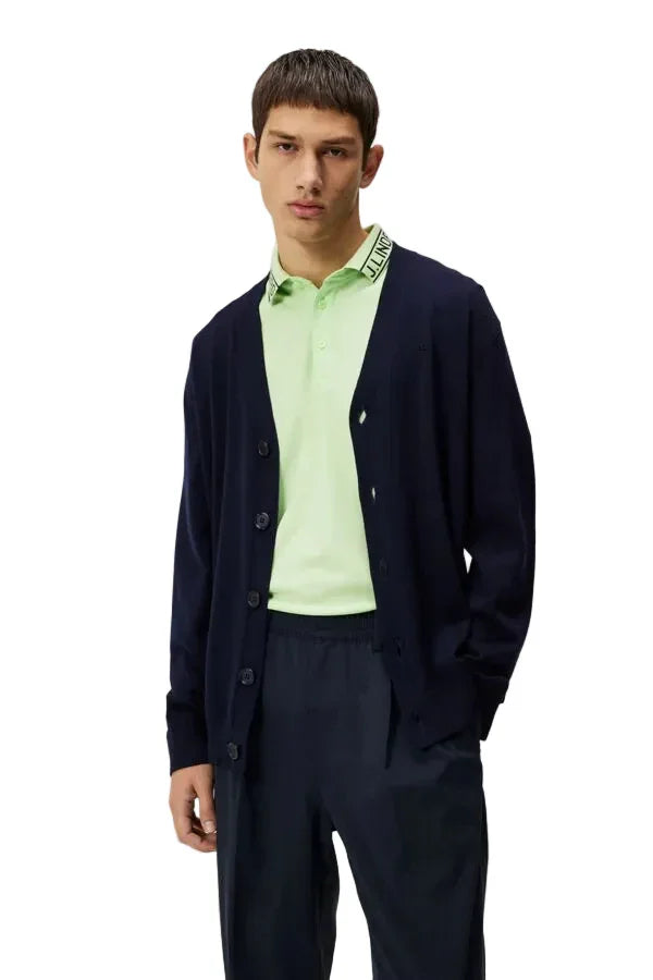 J.Lindeberg Lucas Knitted Cardigan JL Navy - Epic Golf
