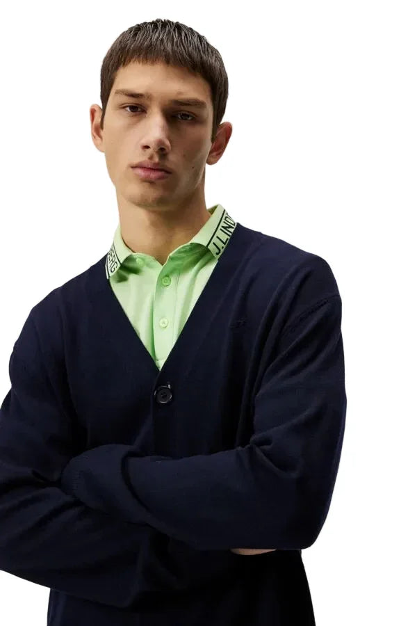 J.Lindeberg Lucas Knitted Cardigan JL Navy - Epic Golf