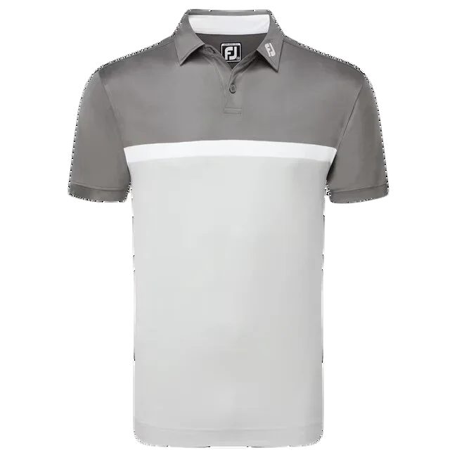 Footjoy Męska Koszulka Polo Golfowa Colour Block Szary - Epic Golf