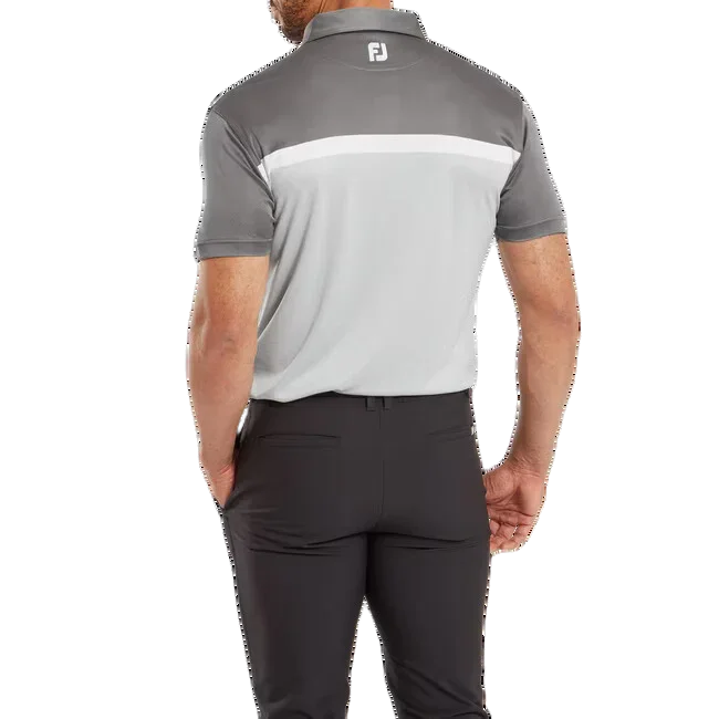 Footjoy Męska Koszulka Polo Golfowa Colour Block Szary - Epic Golf