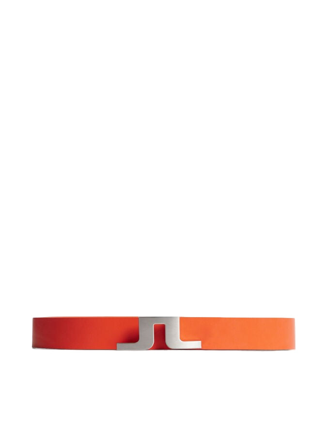 J.Lindeberg Bridger Leather Belt Tangerine Tango