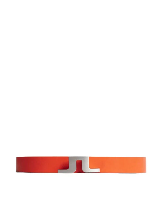 J.Lindeberg Bridger Leather Belt Tangerine Tango