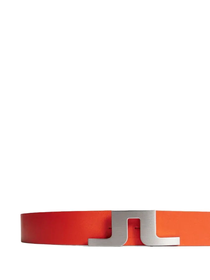 J.Lindeberg Bridger Leather Belt Tangerine Tango - Epic Golf