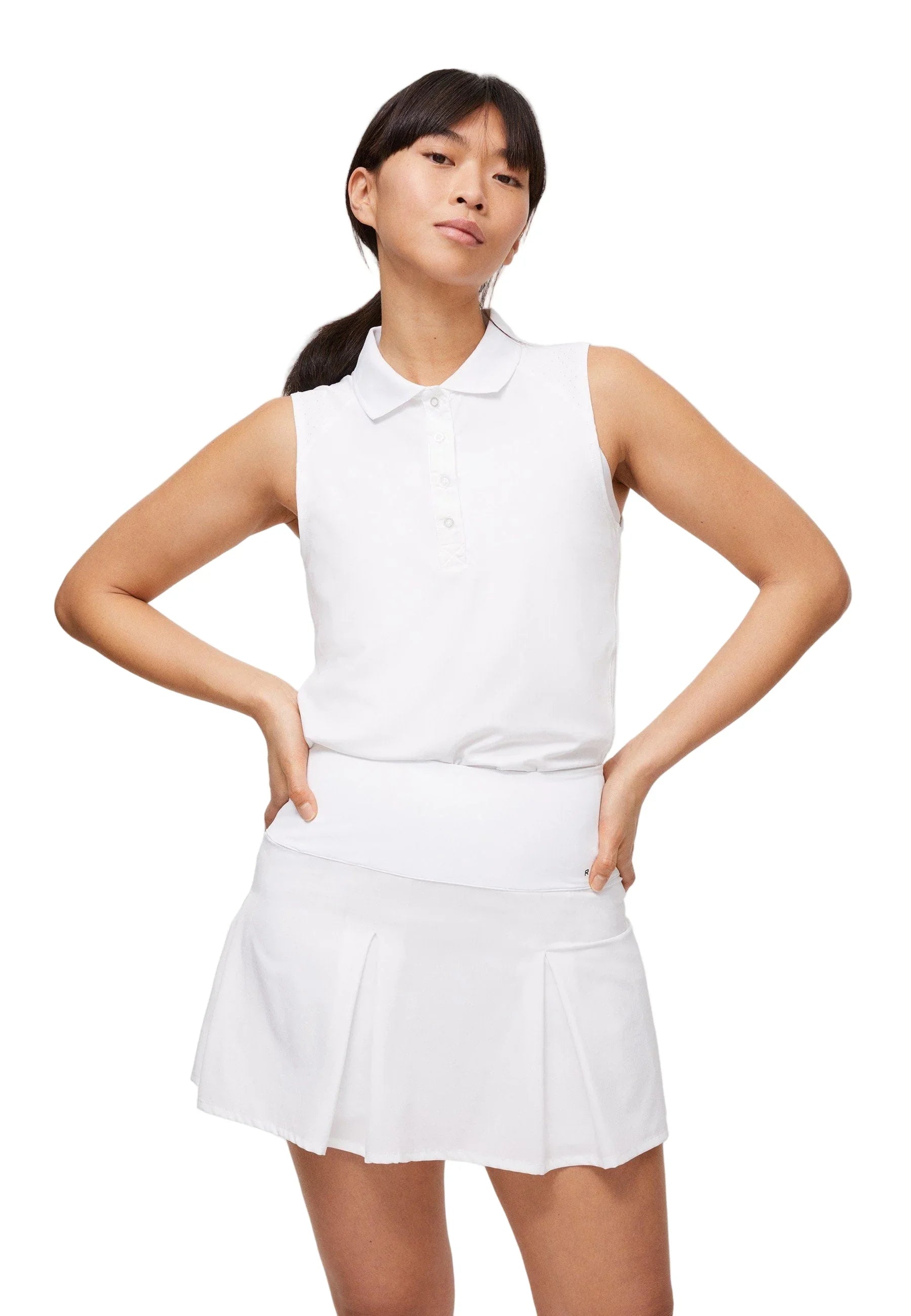 Röhnisch Damska Koszulka Polo Rumie Sleeveless Biała - Epic Golf