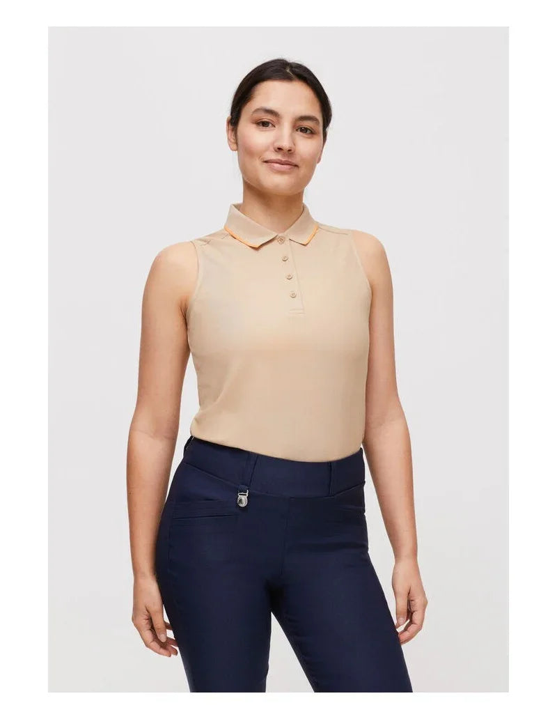 Röhnisch Damska Koszulka Polo Bez Rękawów Miriam Safari - Epic Golf