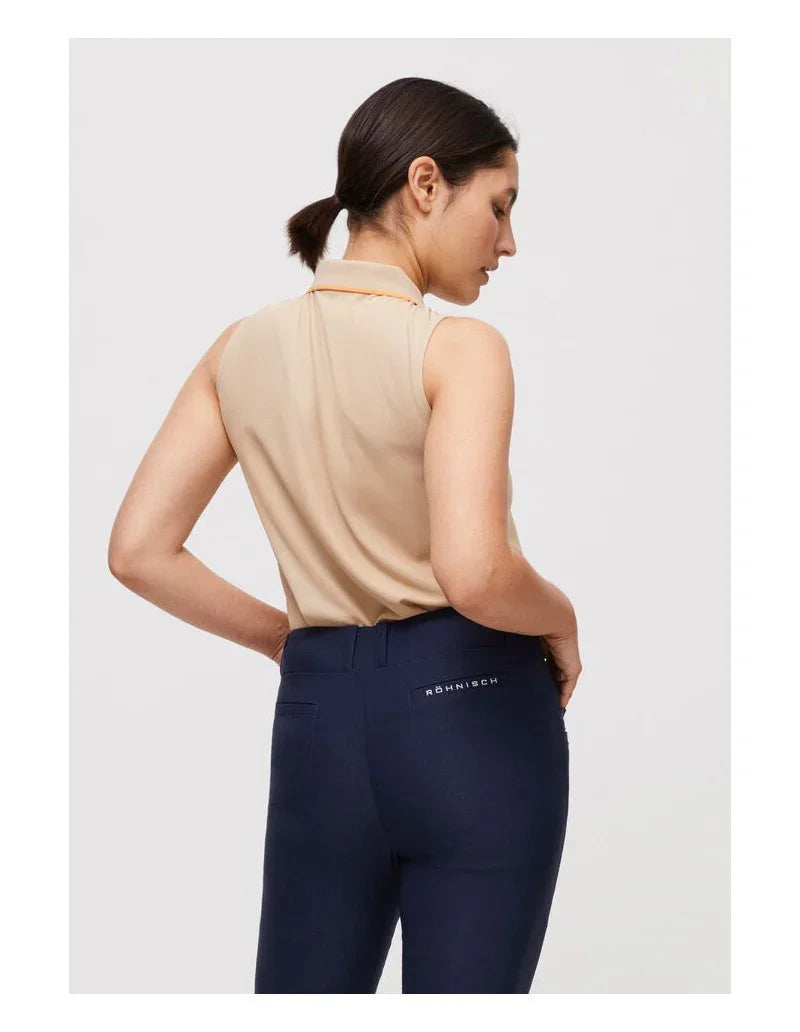 Röhnisch Damska Koszulka Polo Bez Rękawów Miriam Safari - Epic Golf