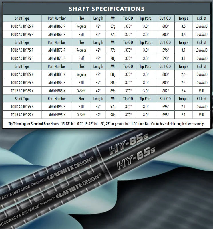 Graphite Design Tour AD HY-75 Hybrid Shaft - Epic Golf