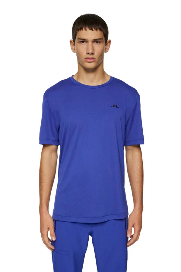 J. Lindeberg Męski T-shirt Ade Clematis Blue - Epic Golf