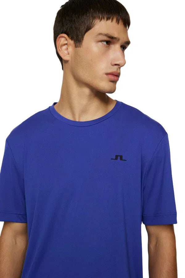 J. Lindeberg Męski T-shirt Ade Clematis Blue - Epic Golf