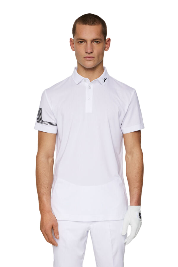 J. Lindeberg Męskie Polo Heath Strike White
