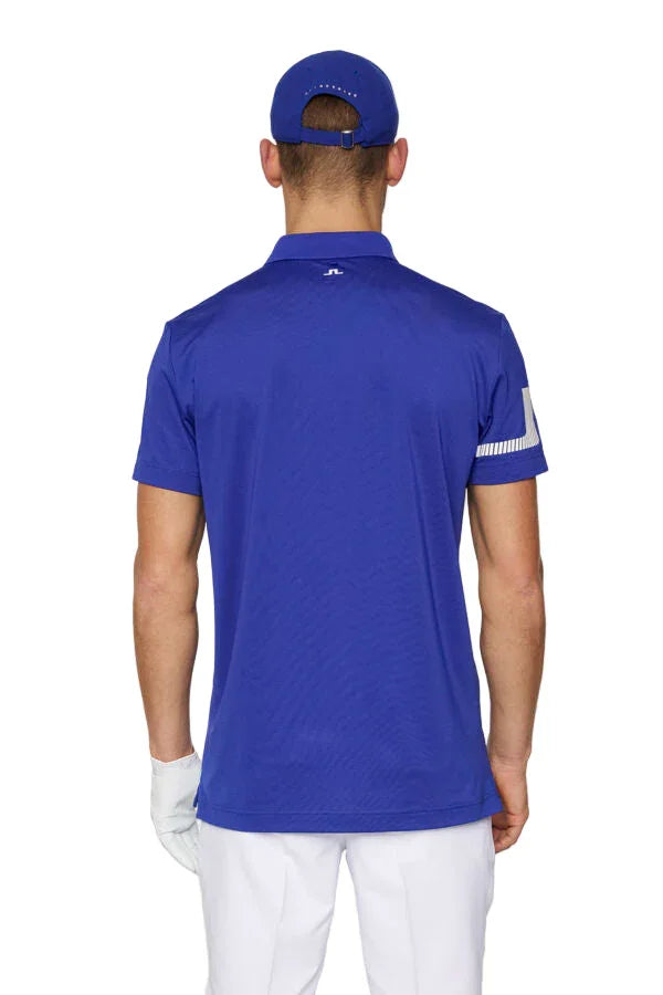 J. Lindeberg Męskie Polo Heath Strike Clematis Blue