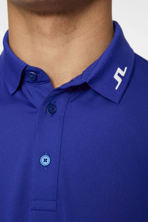 J. Lindeberg Męskie Polo Heath Strike Clematis Blue