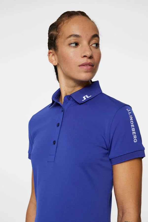 J. Lindeberg Damskie Polo Tour Tech Clematis Blue