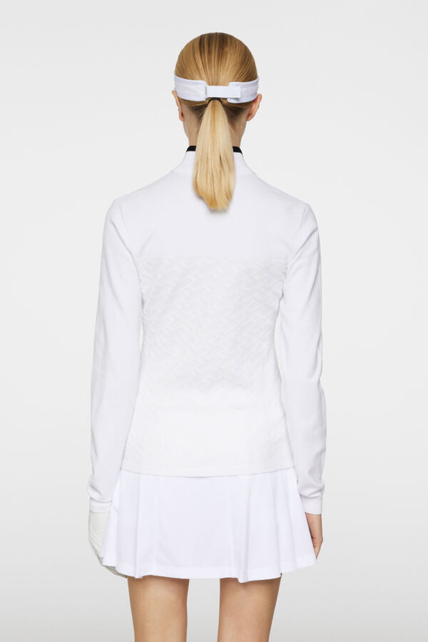J. Lindeberg Damski Sweter Anna Knitted Zip White