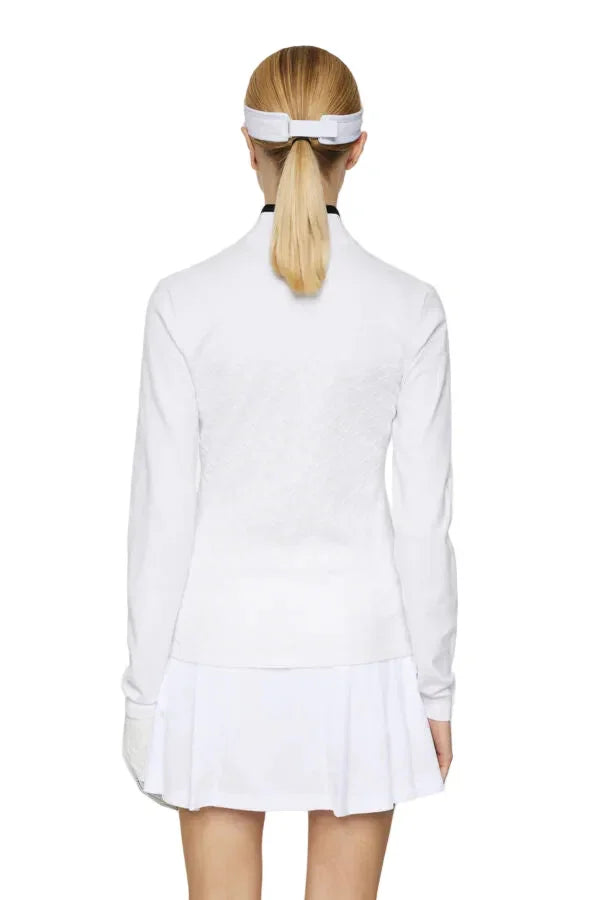 J. Lindeberg Damski Sweter Anna Knitted Zip White