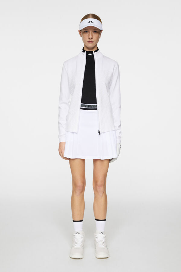 J. Lindeberg Damski Sweter Anna Knitted Zip White