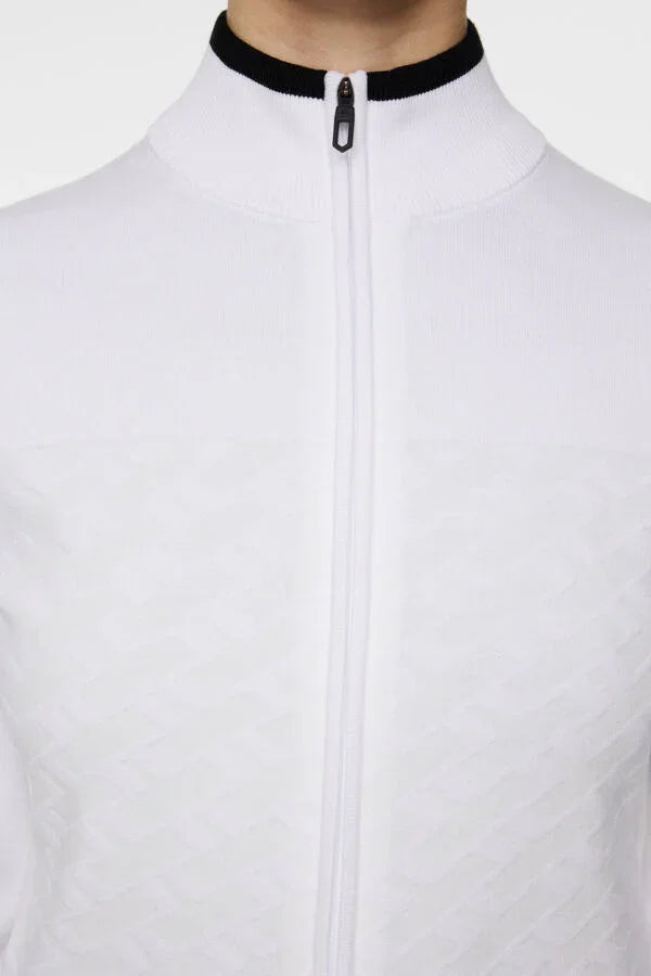 J. Lindeberg Damski Sweter Anna Knitted Zip White