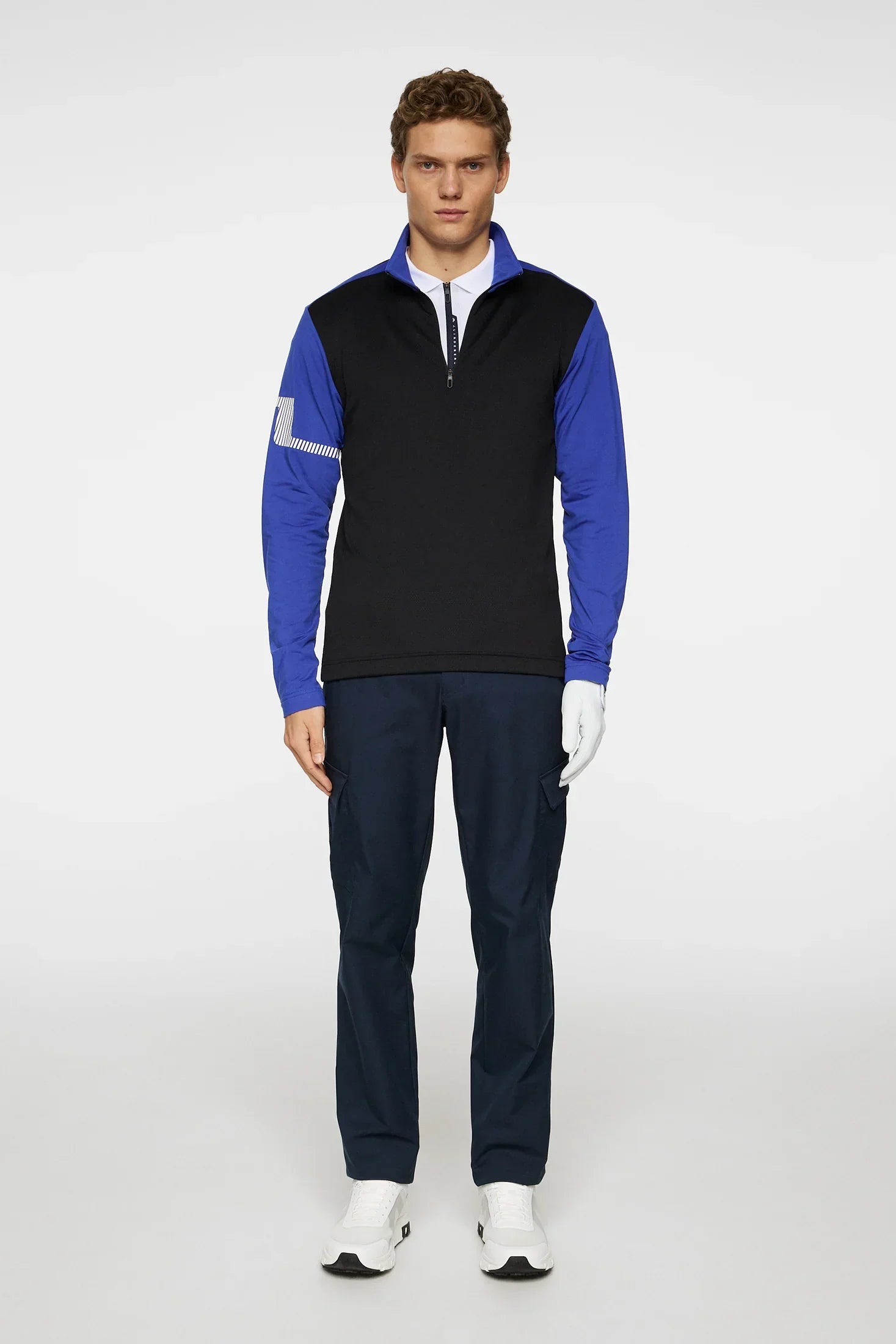 J.Lindeberg Męski Mid Layer Heath Strike Clematis Blue - Epic Golf