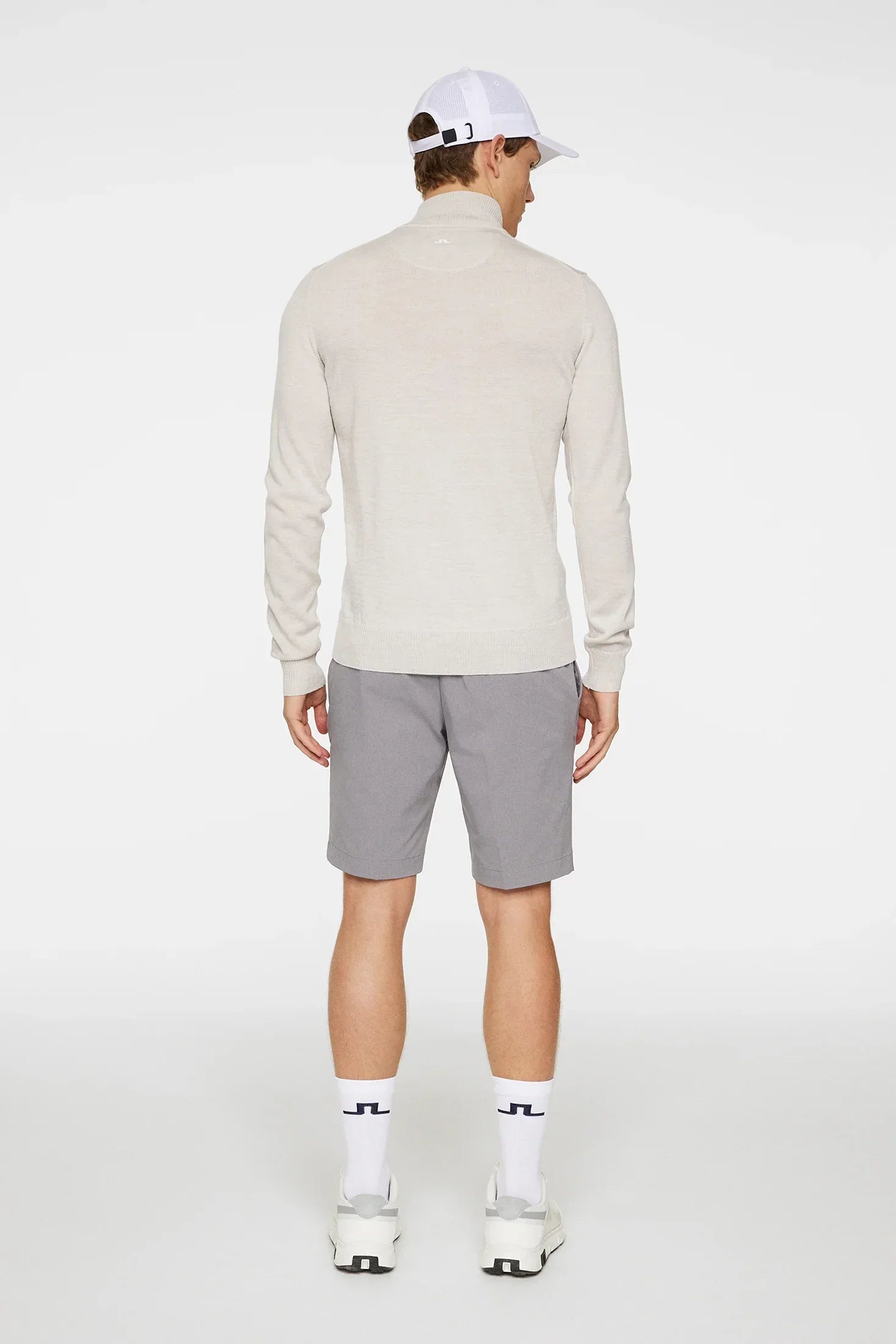 J.Lindeberg Męski Sweter Merino Kian Zipped Moonbeam - Epic Golf