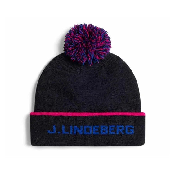 J. Lindeberg Męska Czapka Zimowa Stripe Beanie Granatowa - Epic Golf