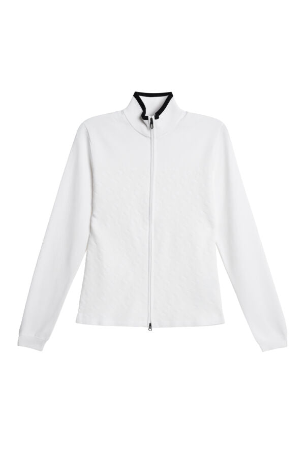 J. Lindeberg Damski Sweter Anna Knitted Zip White