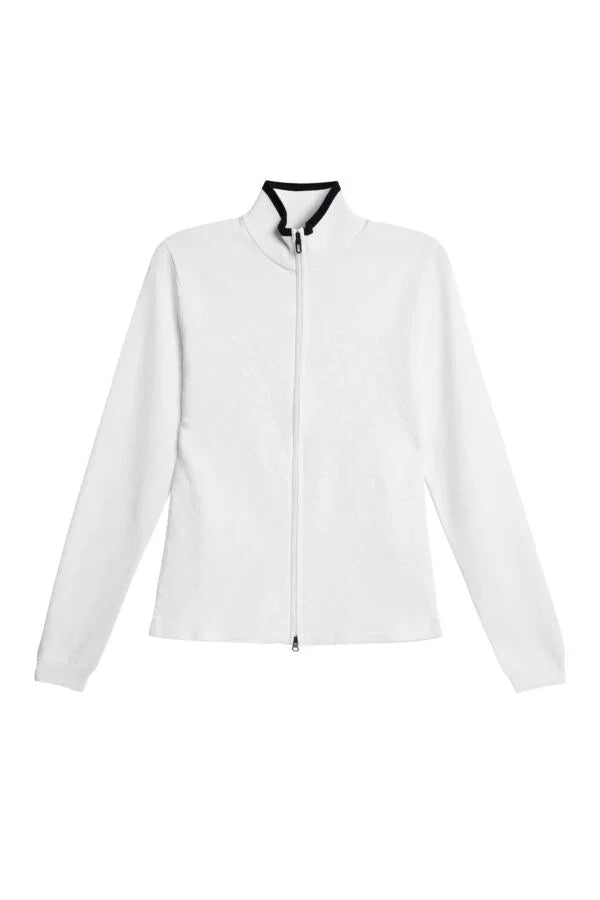 J. Lindeberg Damski Sweter Anna Knitted Zip White