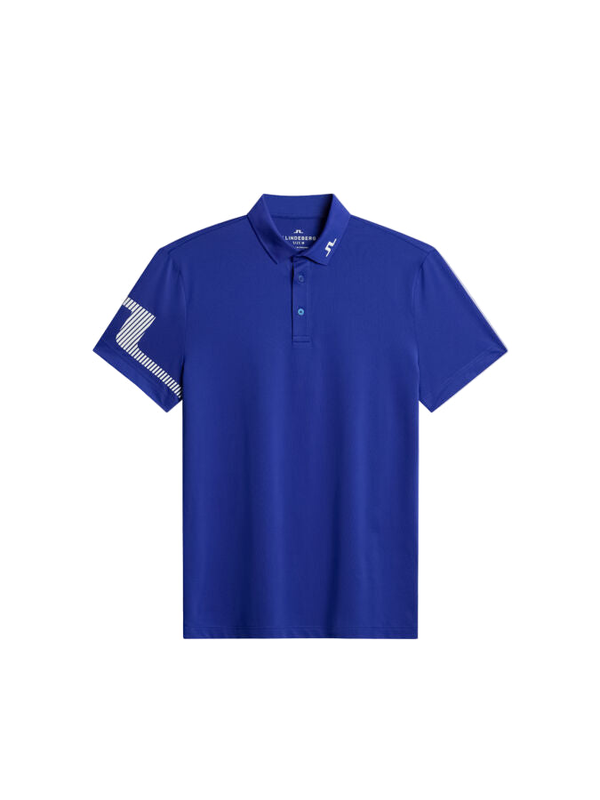 J. Lindeberg Męskie Polo Heath Strike Clematis Blue