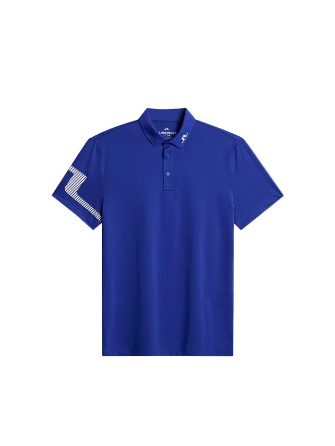 J. Lindeberg Męskie Polo Heath Strike Clematis Blue