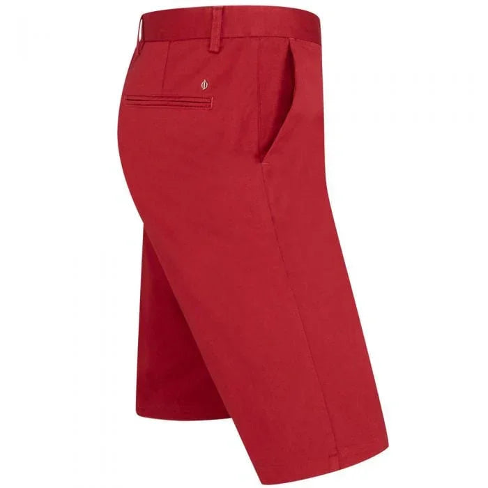 Oscar Jacobson Chino Shorts Dark Red - Epic Golf