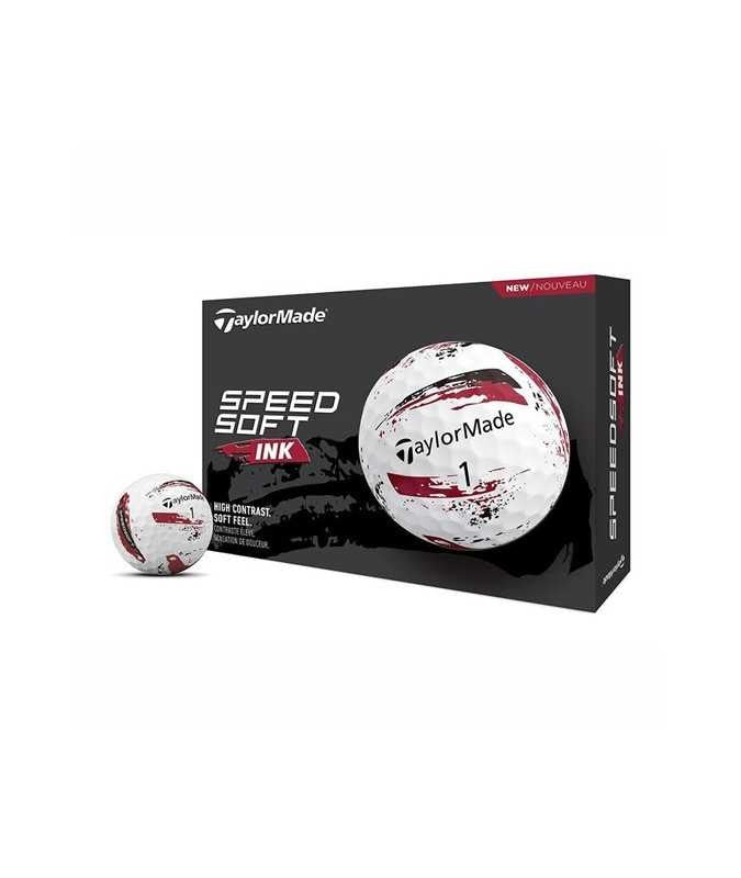 Taylormade Piłki Speedsoft Ink Czerwone, 12 sztuk