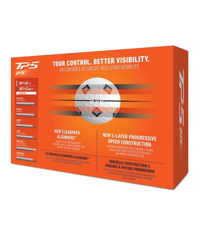 Taylormade Piłki TP5 Pix Białe 2024, 12 sztuk