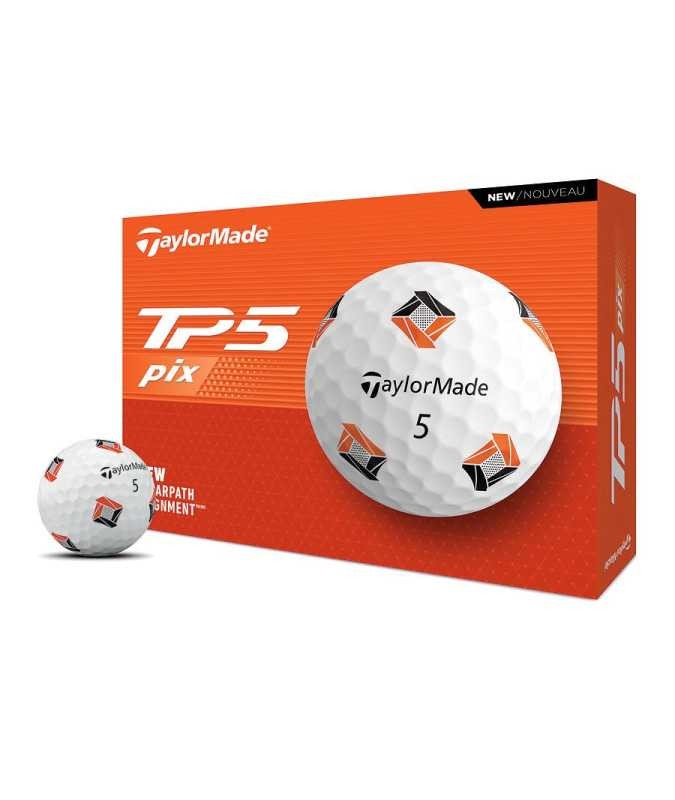 Taylormade Piłki TP5 Pix Białe 2024, 12 sztuk