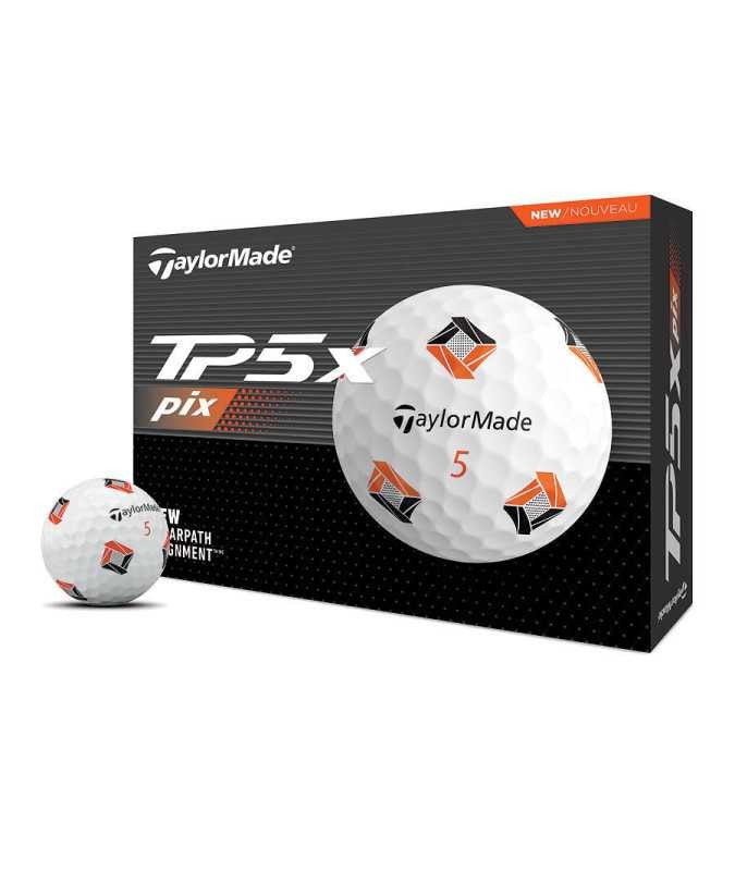 Taylormade Piłki TP5x Pix Białe 2024, 12 sztuk