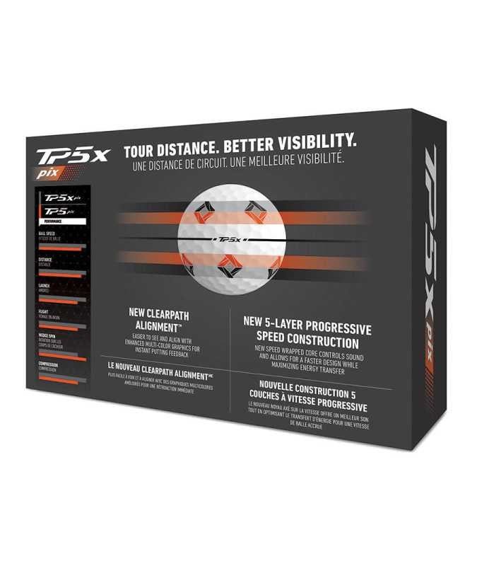Taylormade Piłki TP5x Pix Białe 2024, 12 sztuk