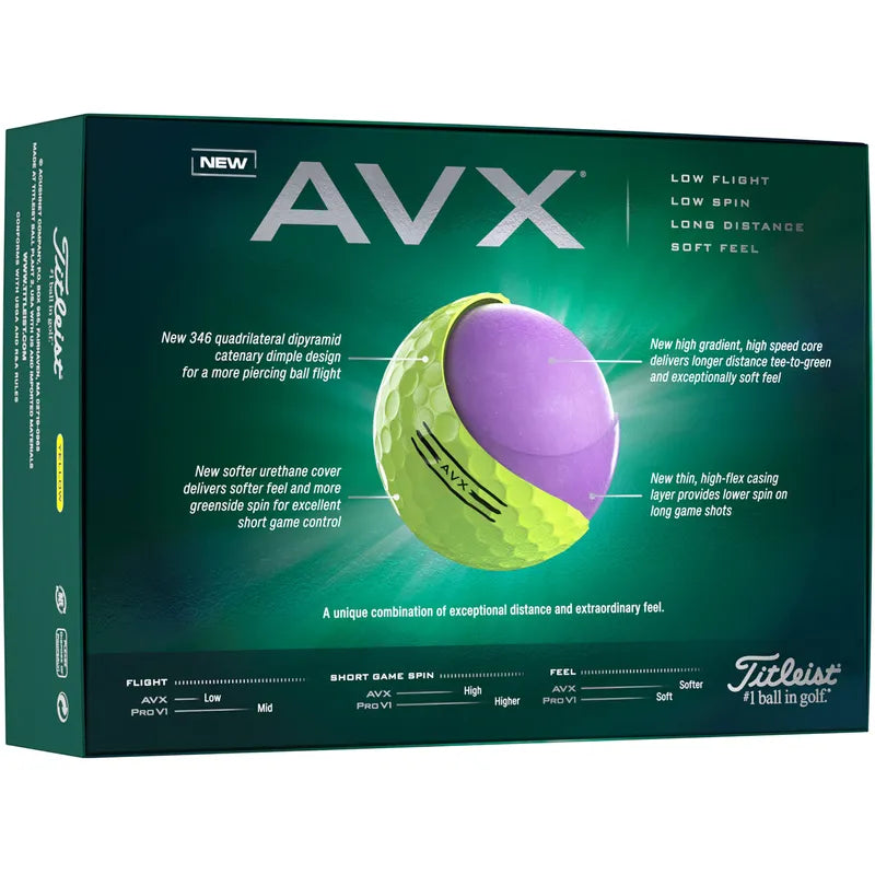 Titleist Piłki AVX Yellow, 12 sztuk