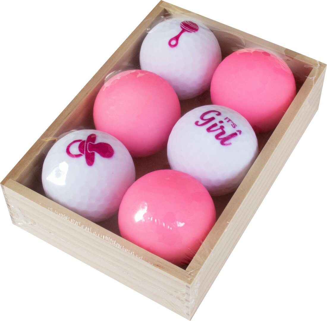 Zestaw 6 Piłek Golfowych dla Dziewczynek Pink/White