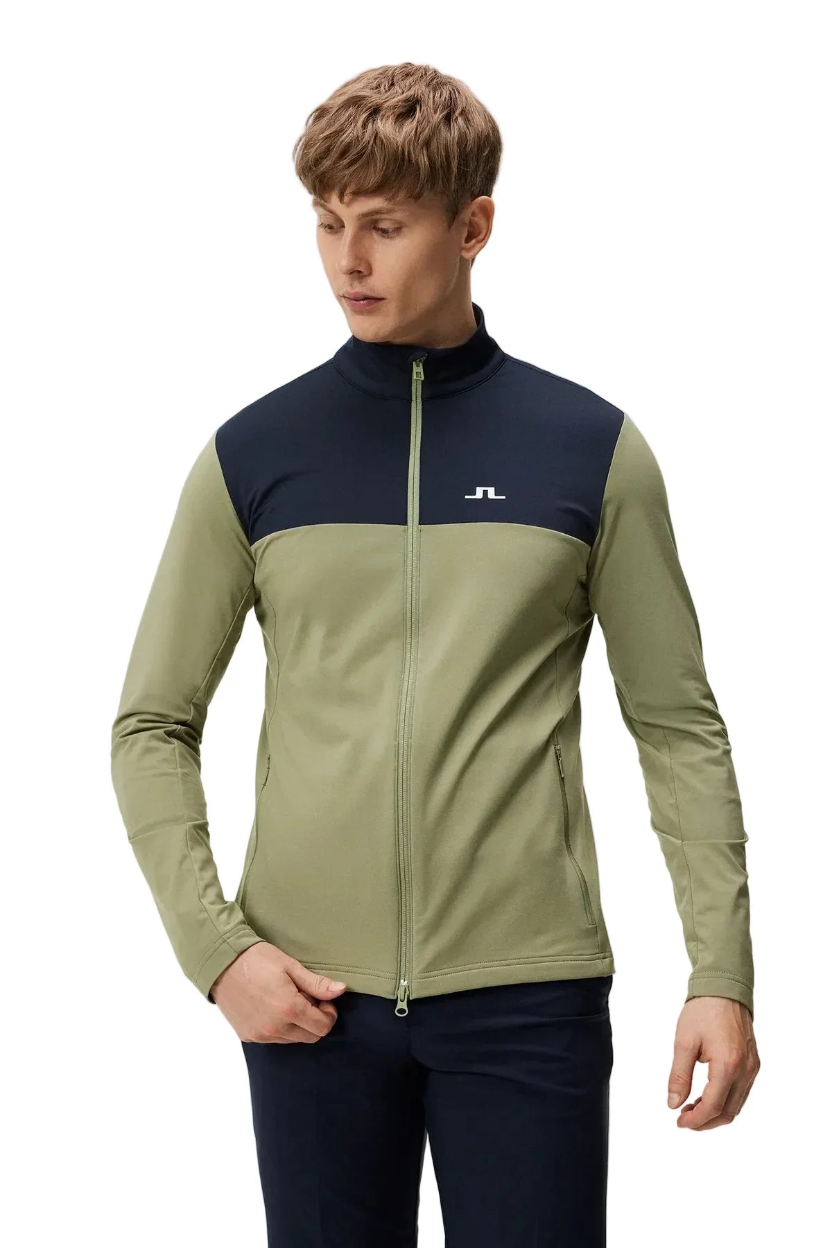 J.Lindeberg Banks Mid Layer Oil Green - Epic Golf
