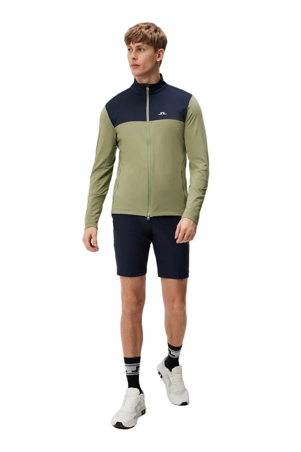 J.Lindeberg Banks Mid Layer Oil Green - Epic Golf