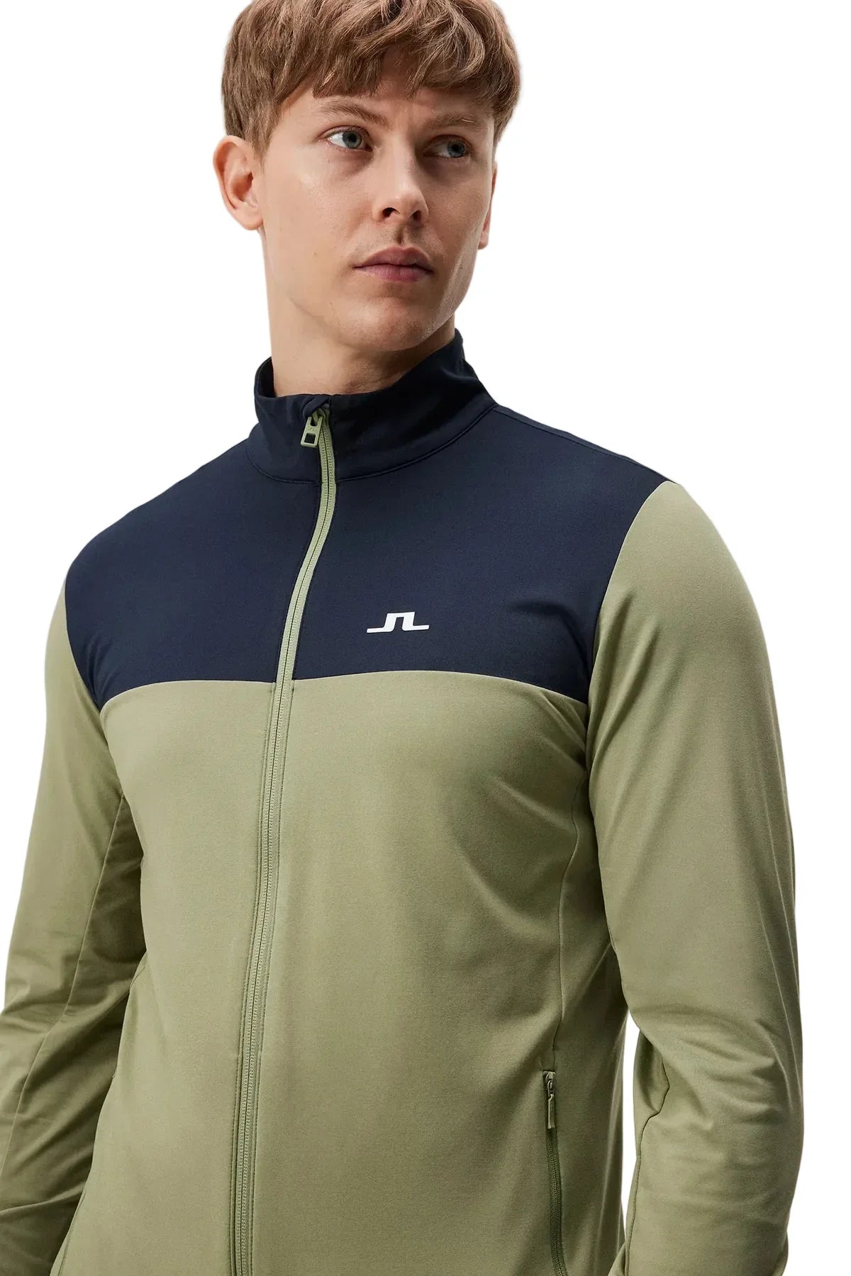 J.Lindeberg Banks Mid Layer Oil Green - Epic Golf