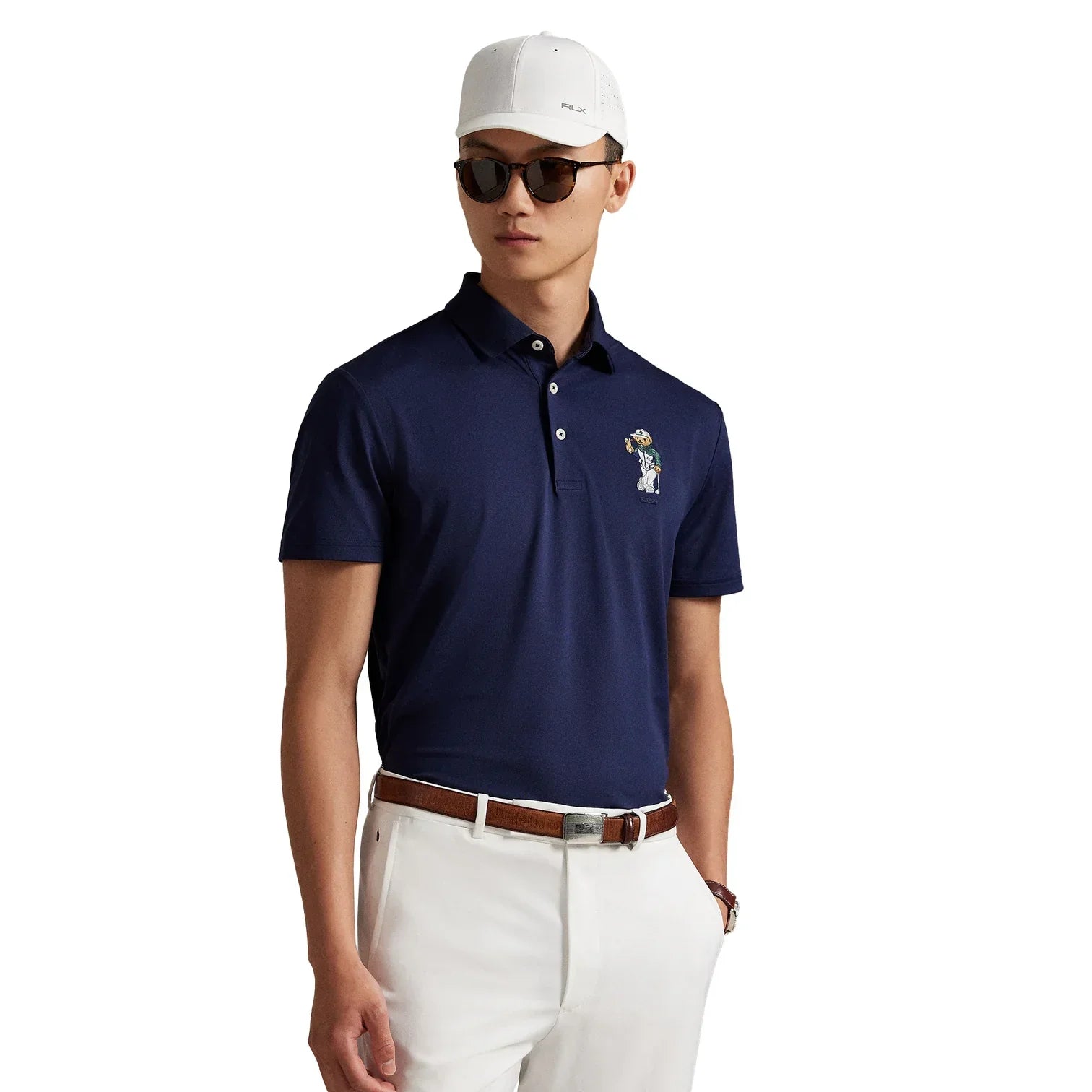 Ralph Lauren Performance Bear Navy Polo Męskie - Epic Golf
