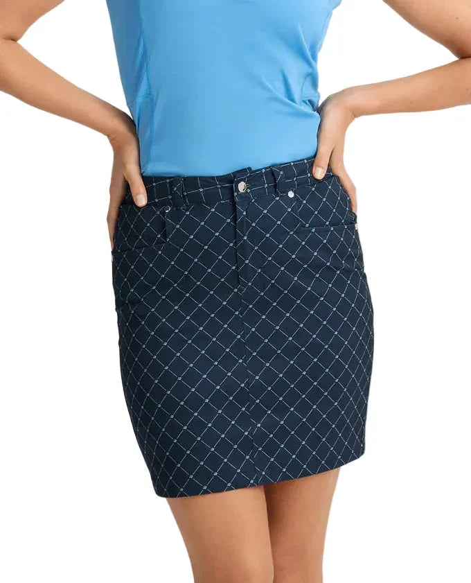 Rohnisch Spódniczka Chie Comfort Check Navy - Epic Golf