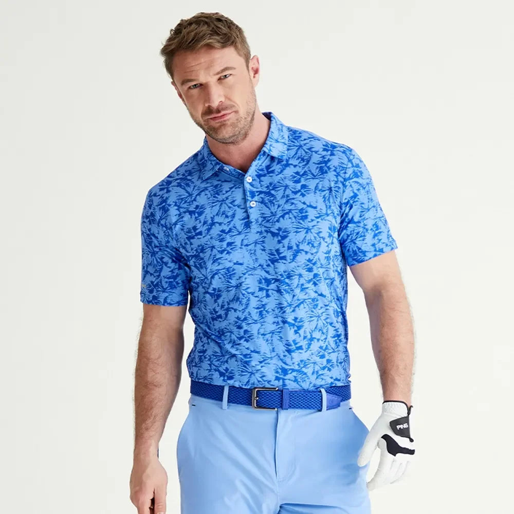 Ping Męskie Polo Diego Cornflower Blue Multi - Epic Golf