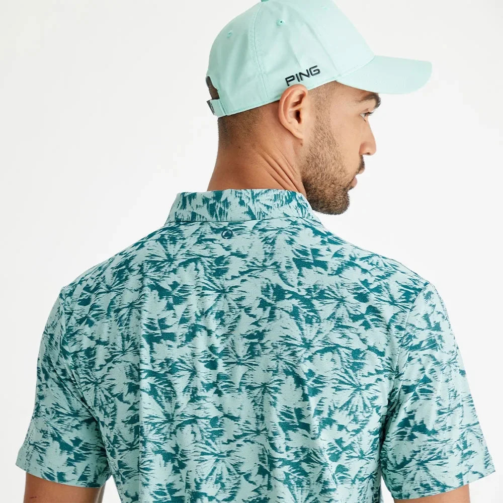 Ping Męskie Polo Diego Cornflower Green Multi - Epic Golf